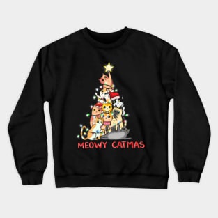 Christmas Tree Cat Crewneck Sweatshirt